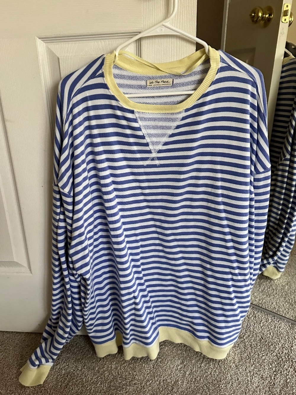 Free People We The Free Striped Oversized Crewneck Sweatshirt